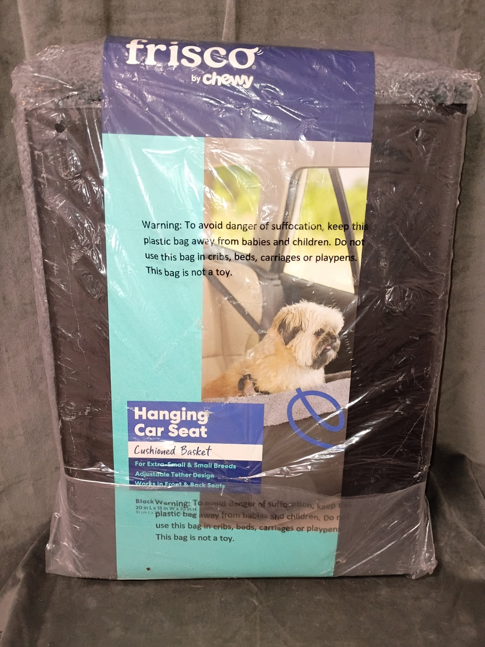 Frisco Travel Hanging Car Seat Dog Carrier, 20-in, Black/Grey NWT - Picture 6 of 10
